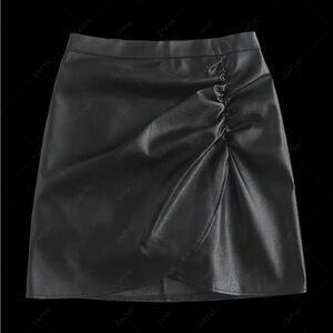 Black Faux Leather Mini Skirt
